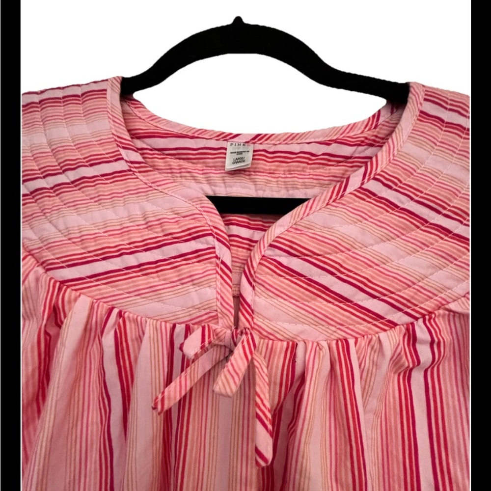 VTG PINK, Victoria Secret Sleepwear, Grandma Core, Pink Stripped Robe, Size L - Picture 4 of 5